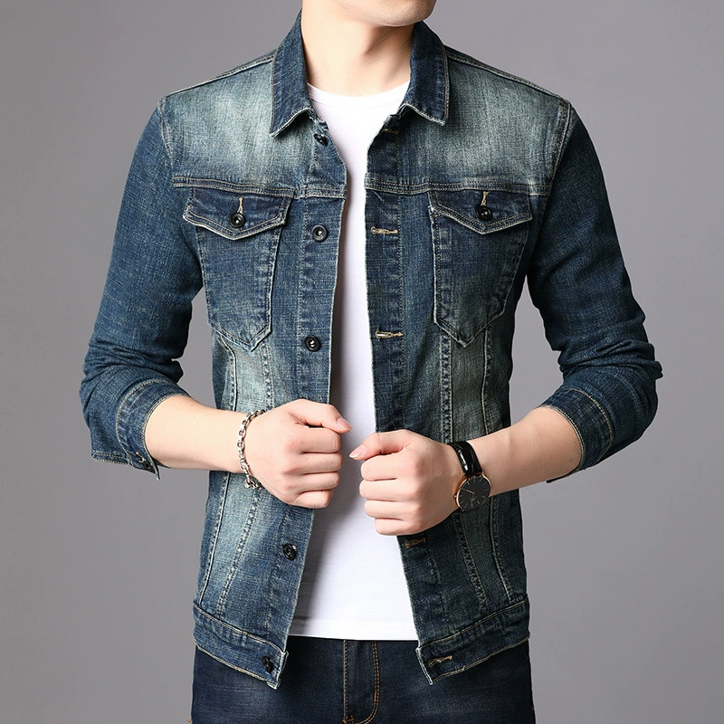 Denim autumn jacket, base loose straight jeans