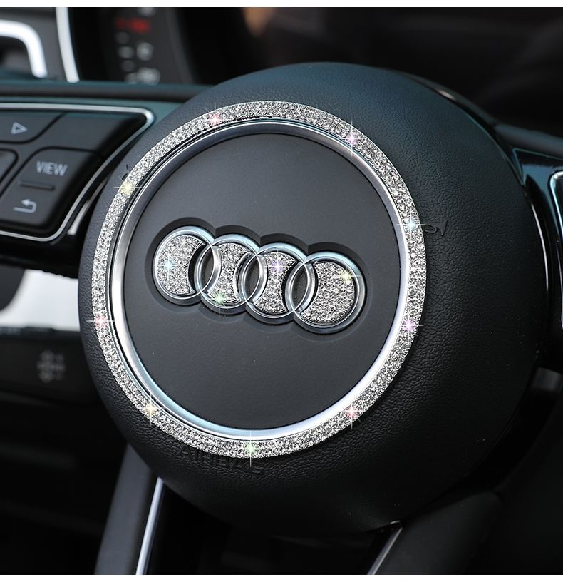 Suitable for Audi steering wheel labeling A3 Q5L TTS A5 A4 steering wheel logo decorative ring car logo interior sticker