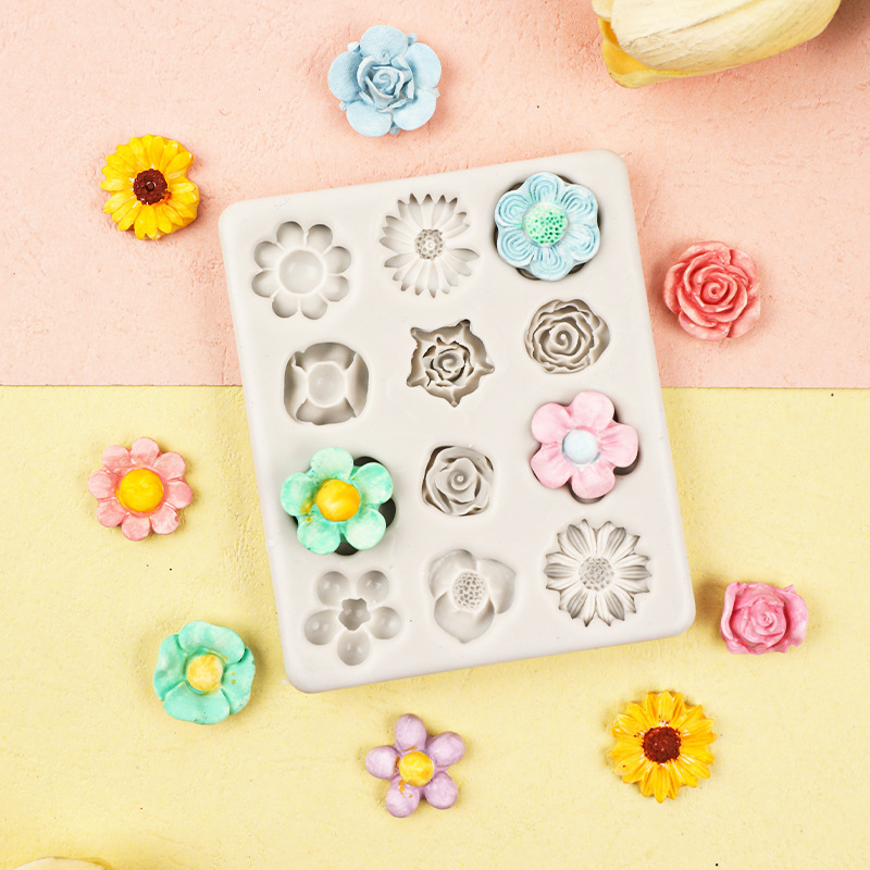 Margarita sol flor multi-estilo pastel de silicona molde Fondant chocolate flor decoración de la torta de cumpleaños