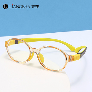 Wholesale comfortable children's glasses TR90 glasses frame soft silicone temples oval full frame glasses frame for myopia