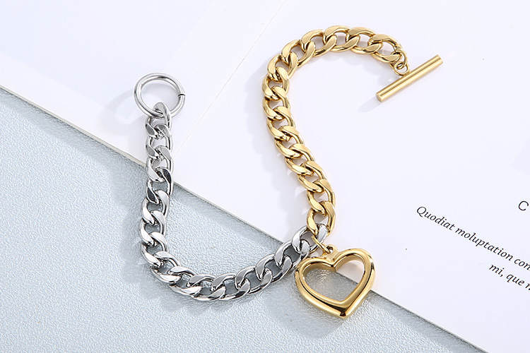 Wholesale European and American Trend Peach Heart Bracelet Necklace Set Wholesale