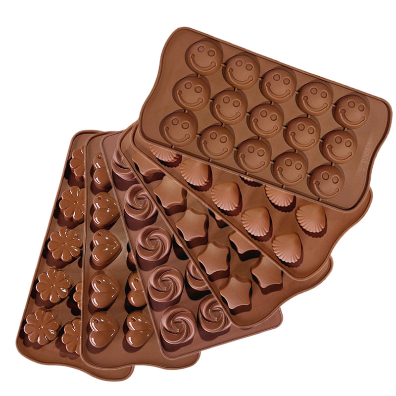 Molde de silicona de grado alimenticio para chocolate, bandeja de hielo con forma de corazón para dulces, molde para hornear pasteles, pudín y fondant
