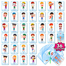 大卖36张身体认知宝宝早教识图闪卡跨境亚马逊益智儿童玩具教育卡
