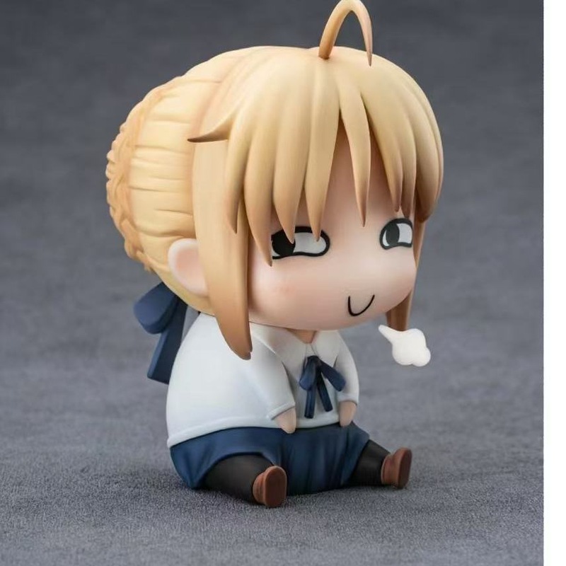Qバージョン 座り姿勢 セイバー 面白い顔 Fate/stay night UBW セイバー 二次元フィギュア オーナメント Qバージョン|undefined
