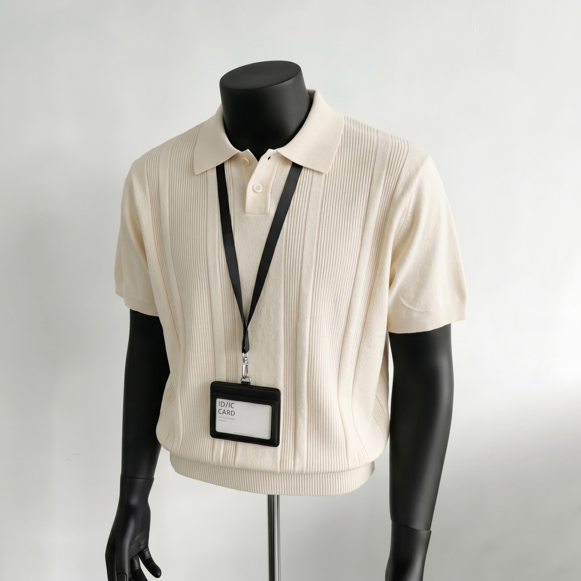 Camiseta polo camiseta de punto camiseta de manga corta camiseta de hombre textural con solapa vieja seda de hielo de alto nivel de verano fábrica transfronteriza al por mayor