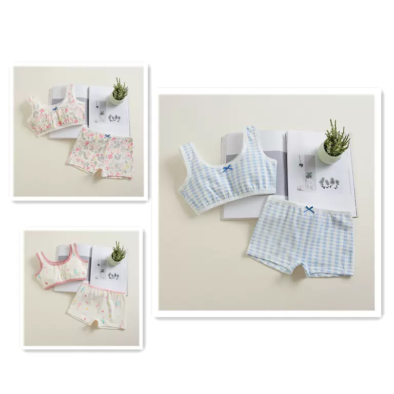 女童内衣儿童内裤套装2023纯棉a类印花学生中大童外贸清仓跨境