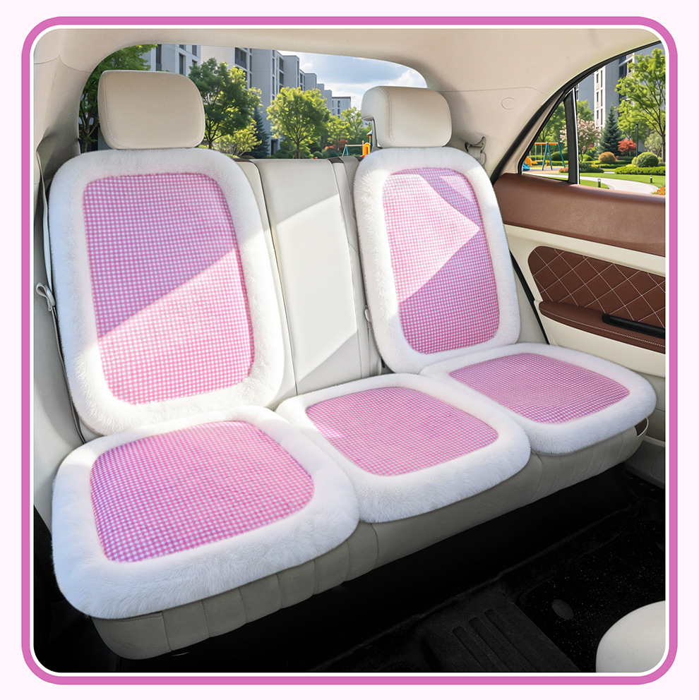 Cute little sheep plush toy, autumn and winter version, soft plush with lace trim, universal car seat cushion, cartoon doll interior accessory