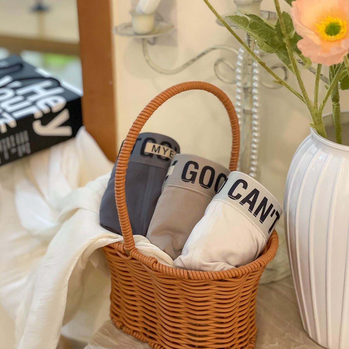 Hombre coreano Fan MianRouh hombre 7A antibacteriano verano juventud 2024 nueva calzoncillos de calzoncillos