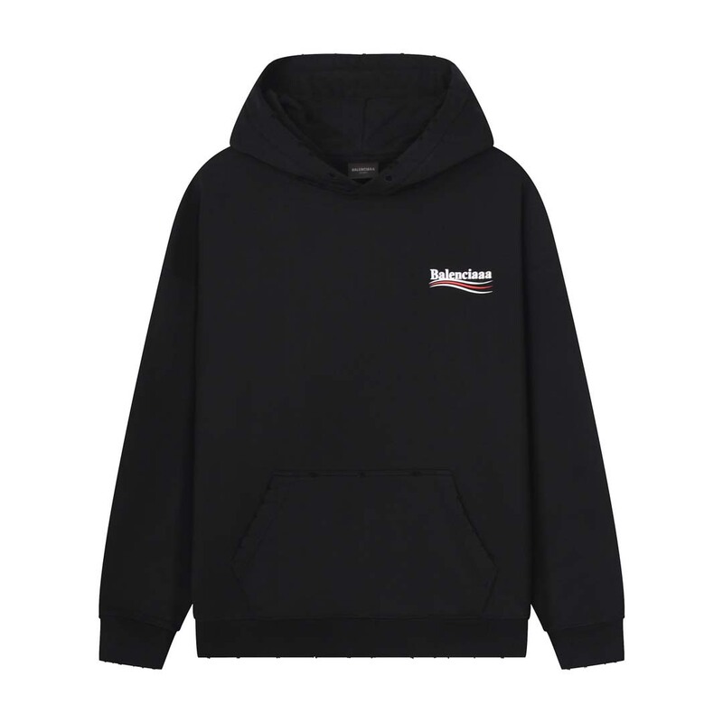 High version Paris B Classic Cola printed family sweater hoodie men's and women's same loose OS style sweater