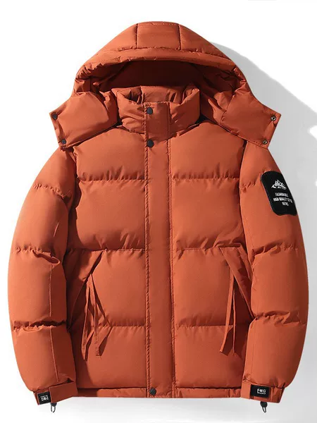 Men's down-filled cotton jacket, new winter style, with detachable hood, lightweight business casual design, thickened for warmth, and suitable as an outerwear coat