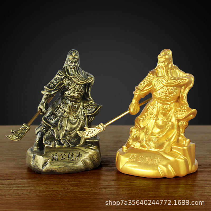 Resin Car Ornaments Zhongyi Wushen Guan Gong Car Interior Decoration Dashboard Guan Er Ye Handmade Decoration