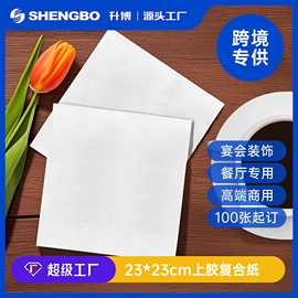 白色上胶复合餐巾纸餐厅酒店专用原木浆方巾纸一次性节日派对纸巾