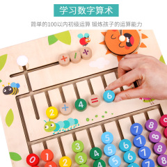 木の子供の数字は位置を歩いて幼稚園の啓蒙の教具の小学生は数学の計算の論理の思惟のおもちゃを学びます。