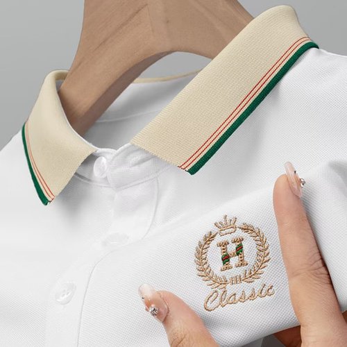 2025 Summer Men's Short Sleeve Hooded Crew Neck Embroidered Youth Collared Shirt Plus Size Casual Business Style