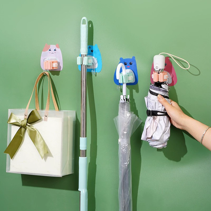 Крючок для швабры Безударная полка для ванной Подвесной зажим для метлы Сильная Магия Бесследная настенная вешалка для хранения Крючок