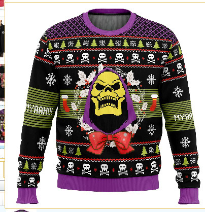 Linda asta asta Santa Claus estampado 3D hombre casual todo fósforo hombro recto manga larga suéter suelto cuello redondo suéter