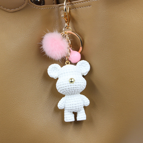 KOOROL Water Fox Resin Famous Yarn Bear Keychain Pendant Violent Bear Bell Rabbit Bag Charm