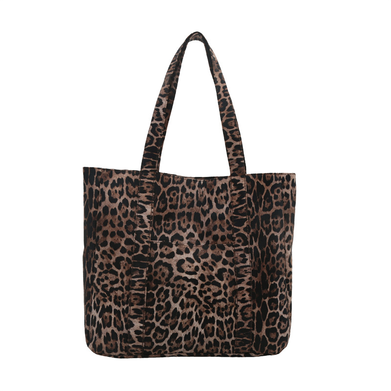Gran capacidad simple relajado bolso de mano 2024 nuevo estilo de moda moda de invierno bolso de hombro leopardo