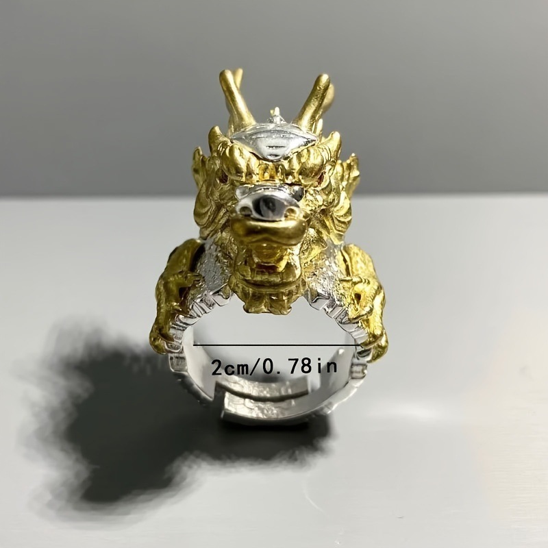 Cross-Border Retro Golden Dragon Open Ring Men's Domineering Fashion Trend Ring Party Jewelry Wholesale Dropshipping Cross-Border Retro Golden Dragon Open Ring Men's Domineering Fashion Trend Ring Party Jewelry Wholesale Dropshipping