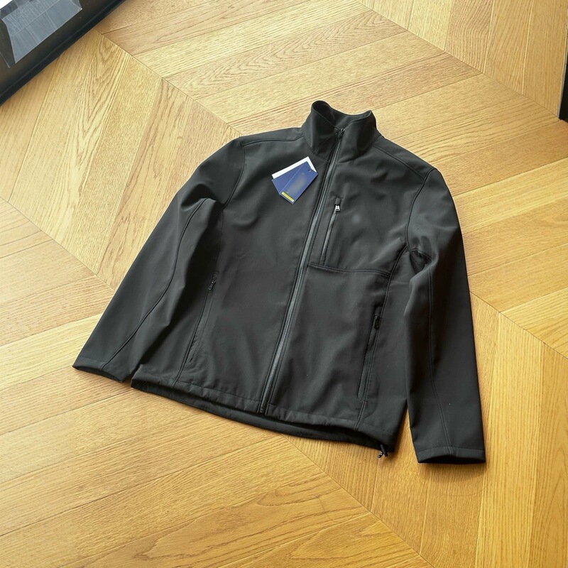 High-quality cross-border men's jacket with RL logo embroidery, half-high collar, long sleeves, soft shell, stand-up collar, fleece
