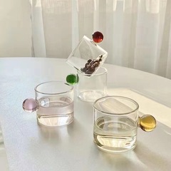 高硼硅玻璃杯80ml玻璃球球把杯耐熱不炸裂品茶杯高顏值品茗杯