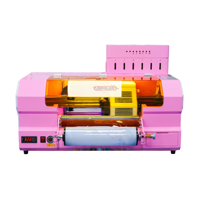 Impresora UVDTF de cristal pequeña película AB impresión de color de doble cara estampado logotipo estampado etiqueta