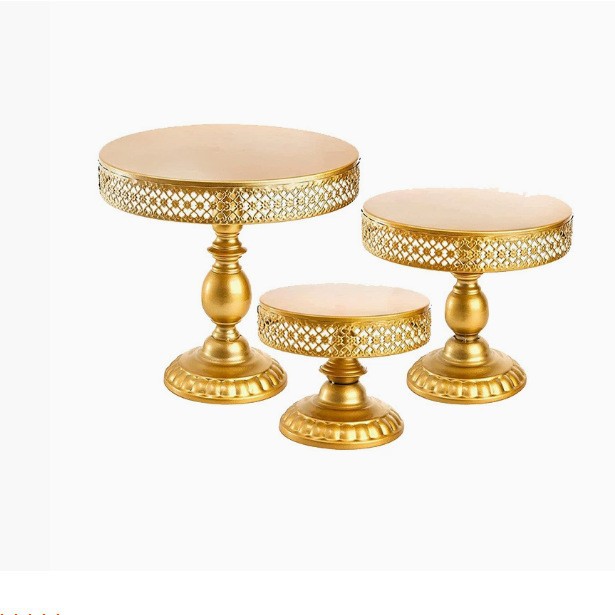 Estilo Europeo soporte de la torta de oro de metal de hierro soporte de la torta/placa de la torta/plato de fruta/Occidental punto bandeja decoración de la boda