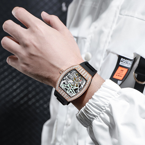 Brand fully automatic Richard fully hollow mechanical watch men's luminous waterproof trendy cool watch