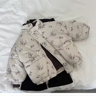 2026儿童棉服冬季韩版新款加绒洋气碎花宝宝外套保暖夹棉加绒棉袄