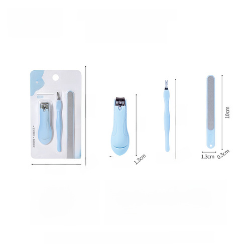 Lamer 3-Piece Nail Care Set, Stainless Steel Nail Clippers, Polishing & Grinding Bar, V-Shaped Dead Skin Fork 3036