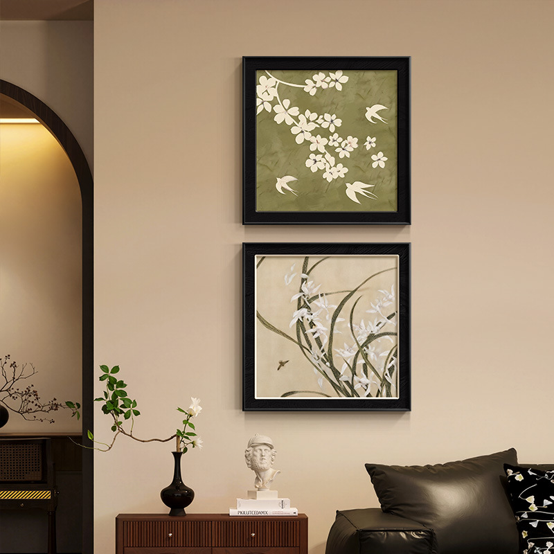 Living Room Decorative Painting, New High-End Mural, Retro Atmospheric Combination Painting, Antique Style Sofa Background Wall Hanging Painting