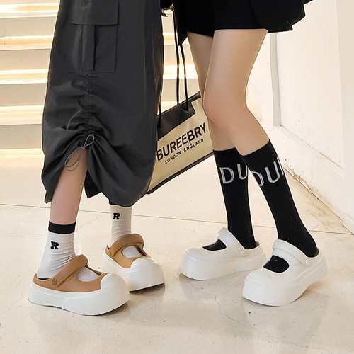 Zhao Lusi's same non-slip thick-soled toe-cap slippers for women for summer wear  new internet celebrity beach sandals