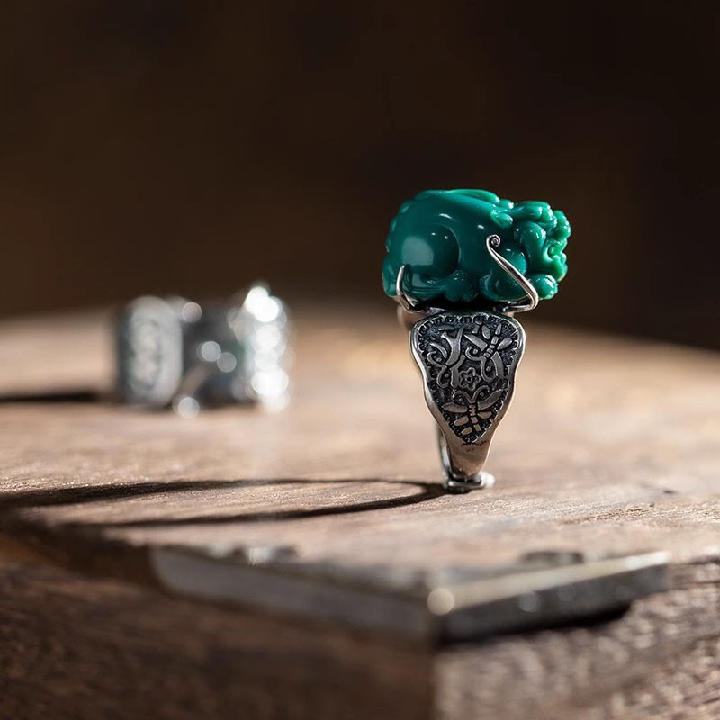 S925 Pure Silver Vintage DIY Universal Ring Setting 13*17 Inlaying Amber, Beeswax, Turquoise, And Southern Red Agate,_voghion.com
