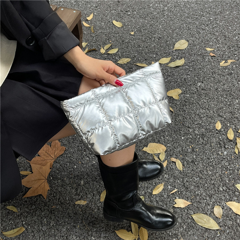 Casual de algodón simple bolso de cena de color sólido para mujeres coreanas personalidades versátiles bolso de moda de alta calidad
