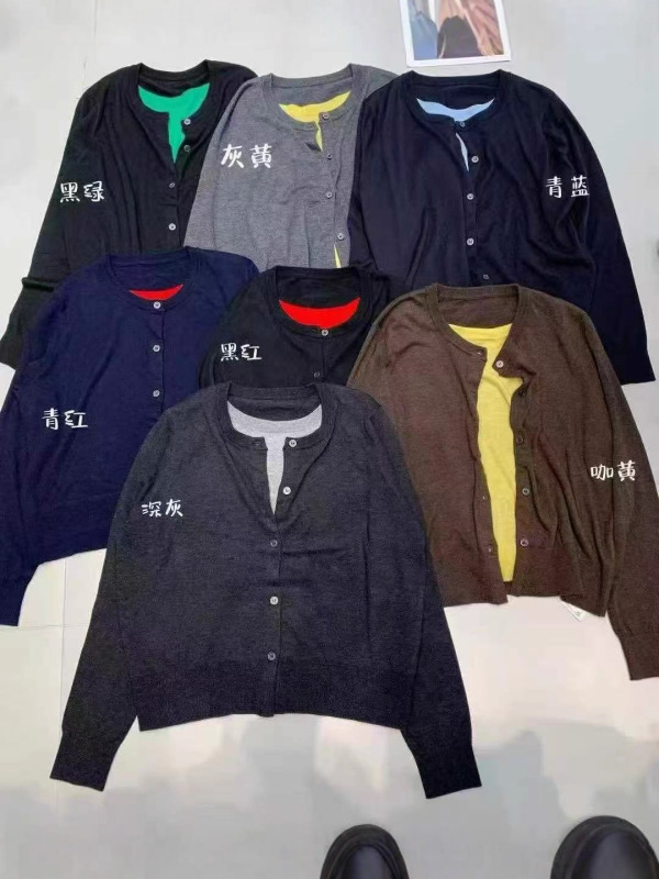 拼接假两件针织衫女2025早秋新款小众小个子设计感简约针织开衫女|undefined