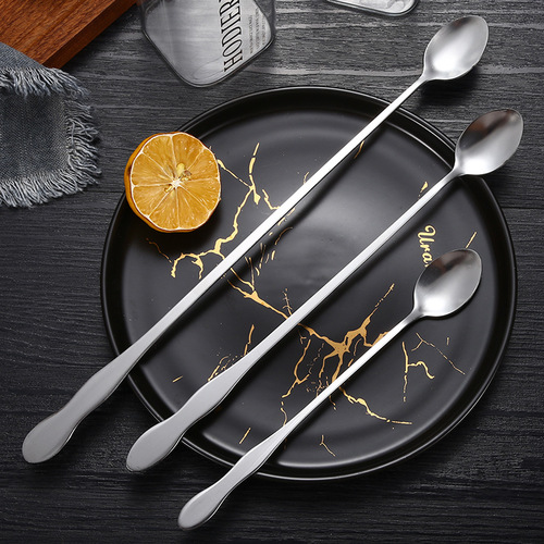 Creative stainless steel gourd handle ice spoon honey spoon long handle stirring spoon coffee spoon laser LOGO