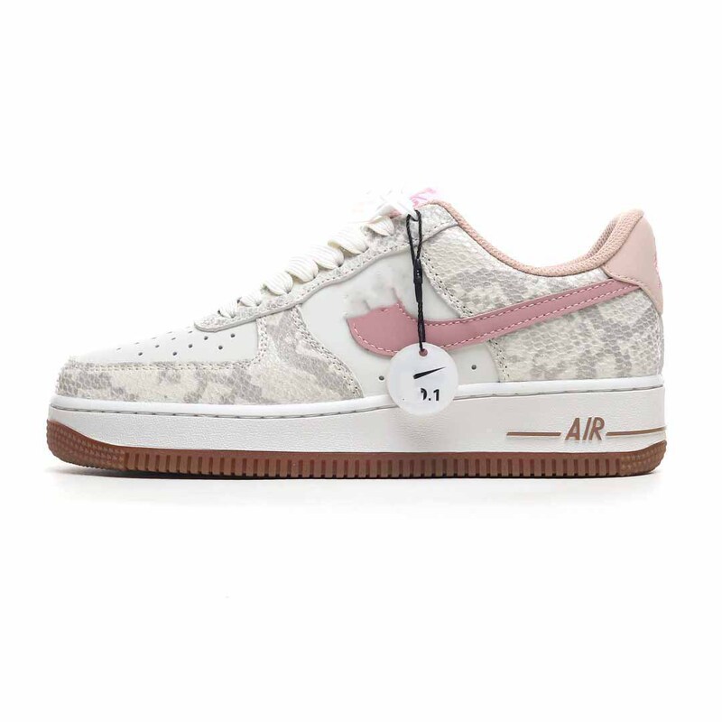Pure Original Air Force One White Orange Patent Leather Fashion Sneakers Purple Snakeskin Cushioning Wear-Resistant Casual Shoes Campus Sports Shoes