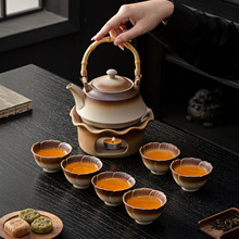 日式柴烧煮茶炉套装温茶壶底座蜡烛加热户外围炉煮茶壶茶杯整套