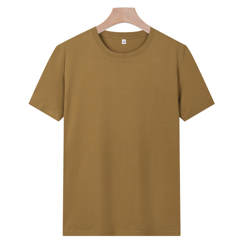 ¡El peso! Camiseta de algodón largo peinado 180g de verano casual hombre y mujer de manga corta de color sólido media manga