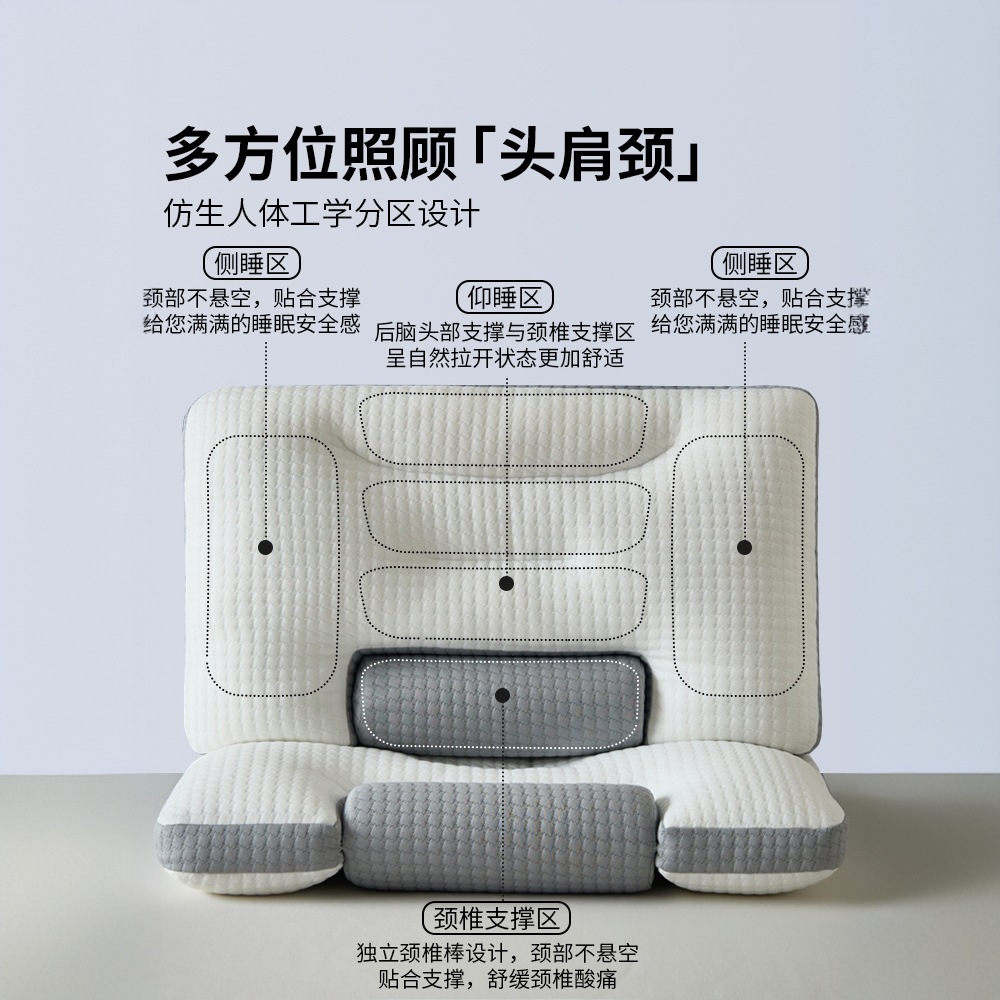 Almohada de espuma viscoelástica cilíndrica, protección de la columna cervical, hogar para adultos, almohada de soporte especial para dormir, un par de hombres con cabeza entera