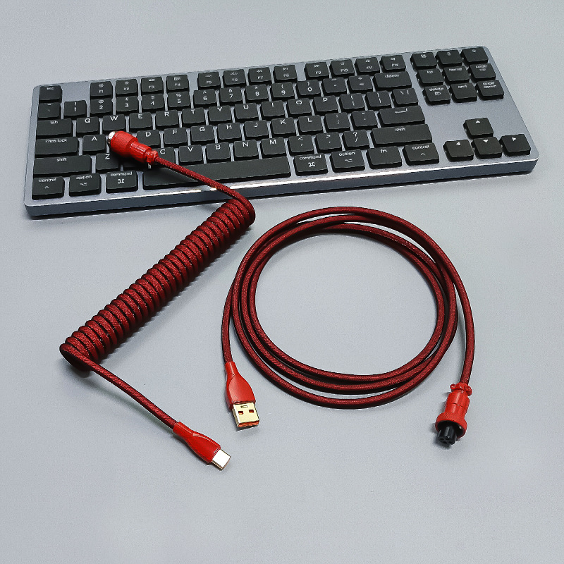 Cable para teclado mecánico de eje magnético 8K, con conectores de aviación, resorte, USB, personalizado colorido, para juegos