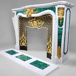 Brilliant Stone Art Natural Stone Marble Fireplace French Arch Decorative Cabinet Simple American Style Porch Stone Carved Fireplace