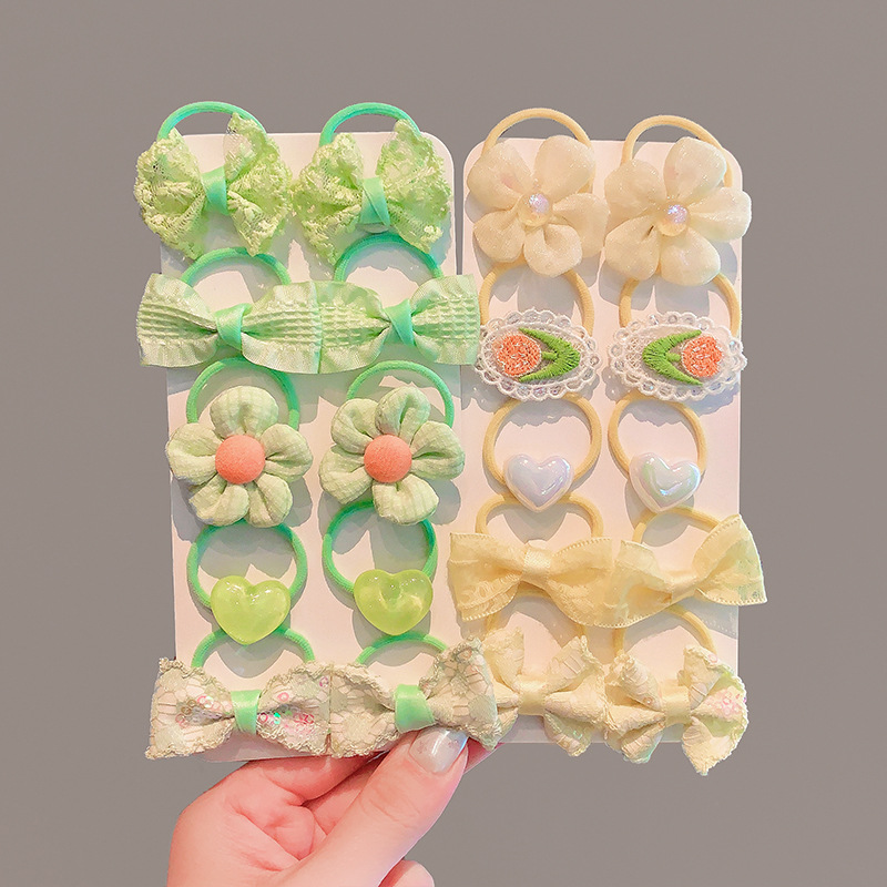 Anillo para el cabello de estilo pastoral para niños Flor para el cabello para niñas Cuerda para el cabello con lazo Trenza para el par Accesorios para el cabello para niñas Goma de verano