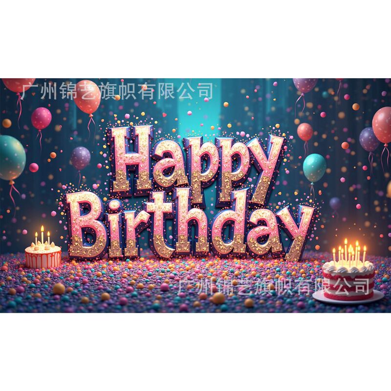 国境を越えた誕生日ホットセールアイテム背景布ホリデーパーティーテーマシーン装飾アレンジメントパーティー写真ハッピーバースデー|undefined