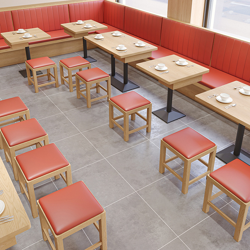 米村拌饭定制同款桌椅餐厅面馆小吃连锁店带抽屉商用实木桌椅组合|undefined