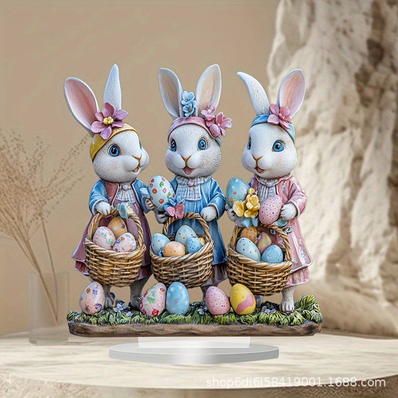 Decoración colgante [Pascua] huevo pequeño conejo decoración de escritorio decoración vintage familia para enviar amigos vestidos de dormitorio