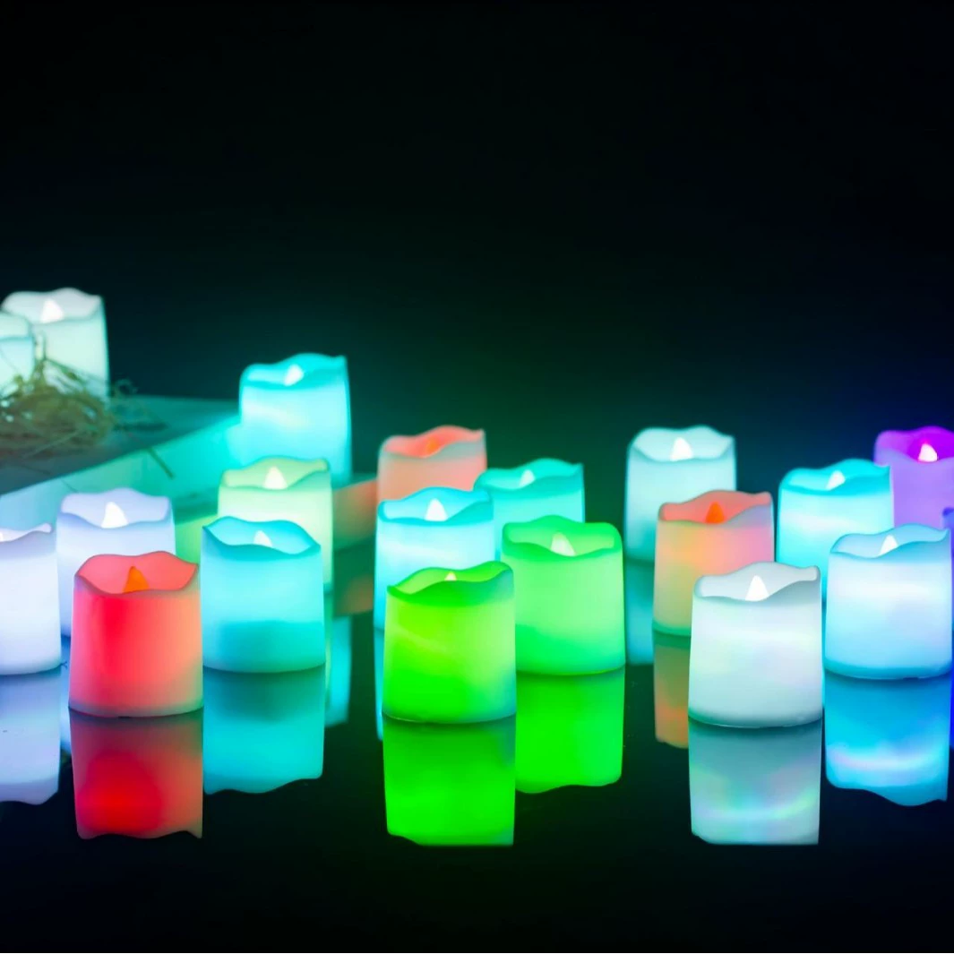 Производители прямых волос светодиодные электронные свечи электронные свечи волнистые горловина креативный день рождения украшения Хэллоуин воск