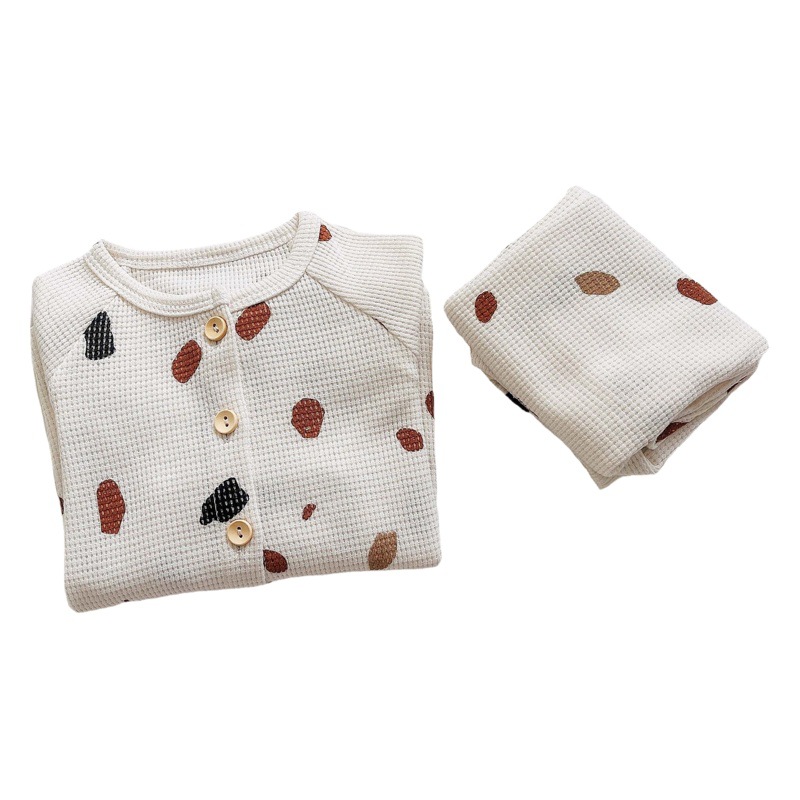 Ropa de hogar para niños coreanos, pijamas para niñas, traje cálido, ropa antiestática para bebés, una chaqueta de algodón de otoño e invierno