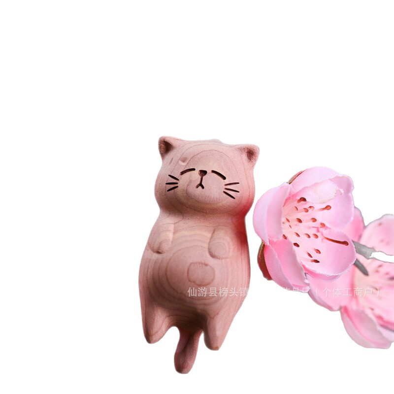 メーカー卸売ブナ材猫キーホルダー招き猫バッグペンダント漫画ハンドルアクセサリーアクセサリーペンダント|undefined