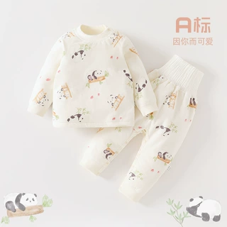 婴儿套装秋冬a类40g夹棉儿童家居服秋衣秋裤肩开睡衣宝宝内衣套装